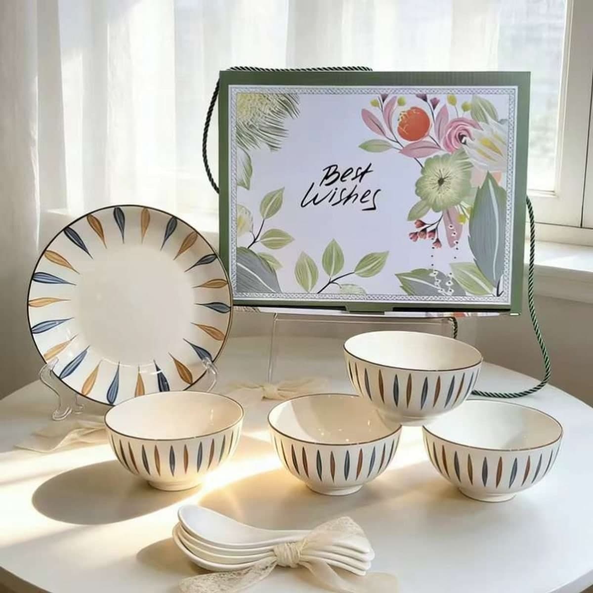 European Ceramic Bowl and Plate Set alternate view