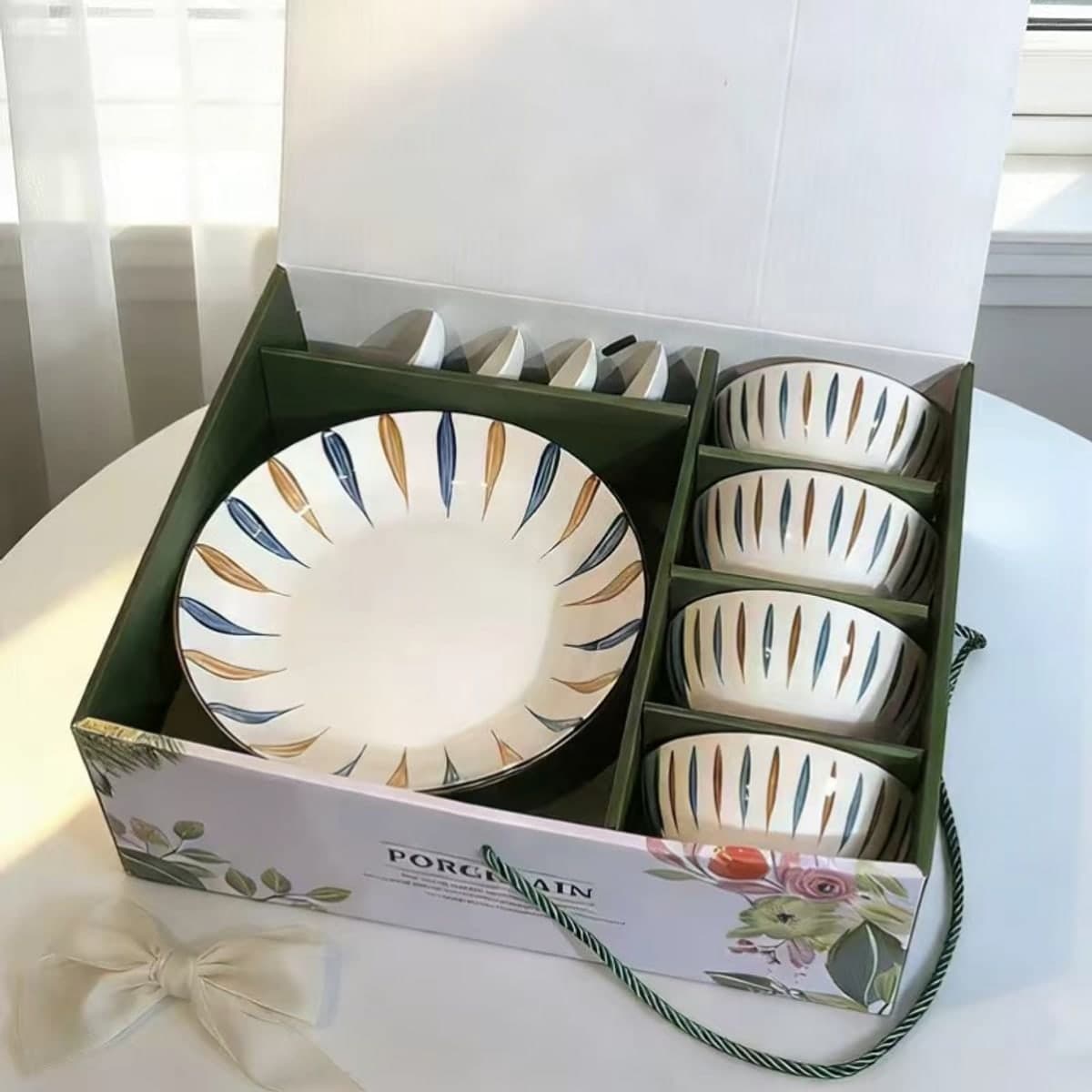 European Ceramic Bowl and Plate Set