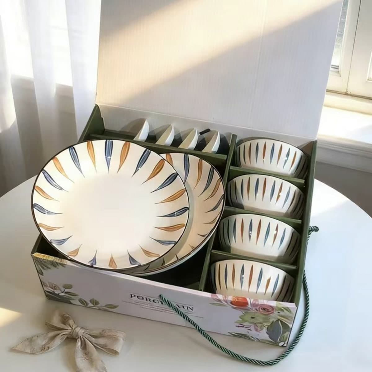 European Ceramic Bowl and Plate Set alternate view