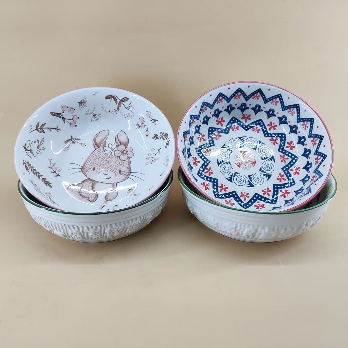 Hand-Painted Ceramic Soup Bowl