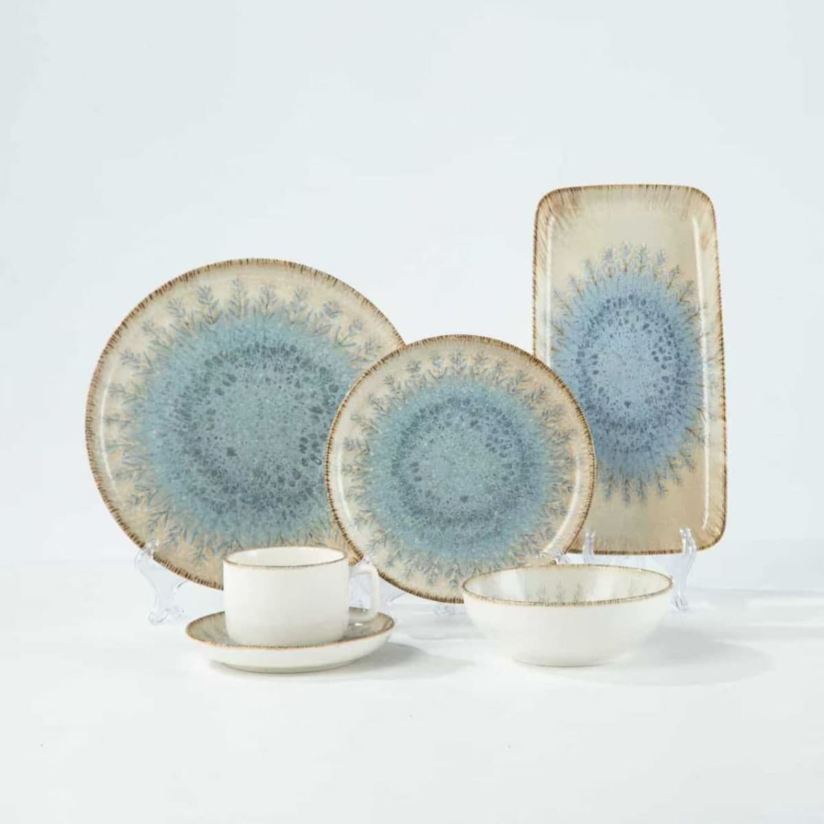 Printed Ceramic Dinnerware Set, 32 Pieces